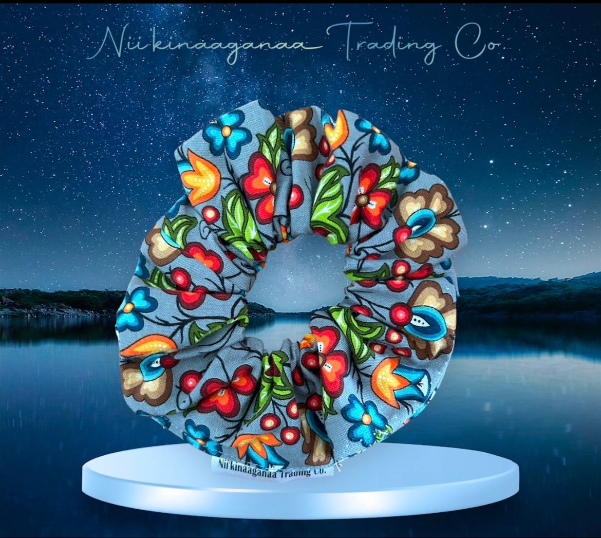 Cotton Hair Scrunchie - Nii’kinaaganaa Trading Co.