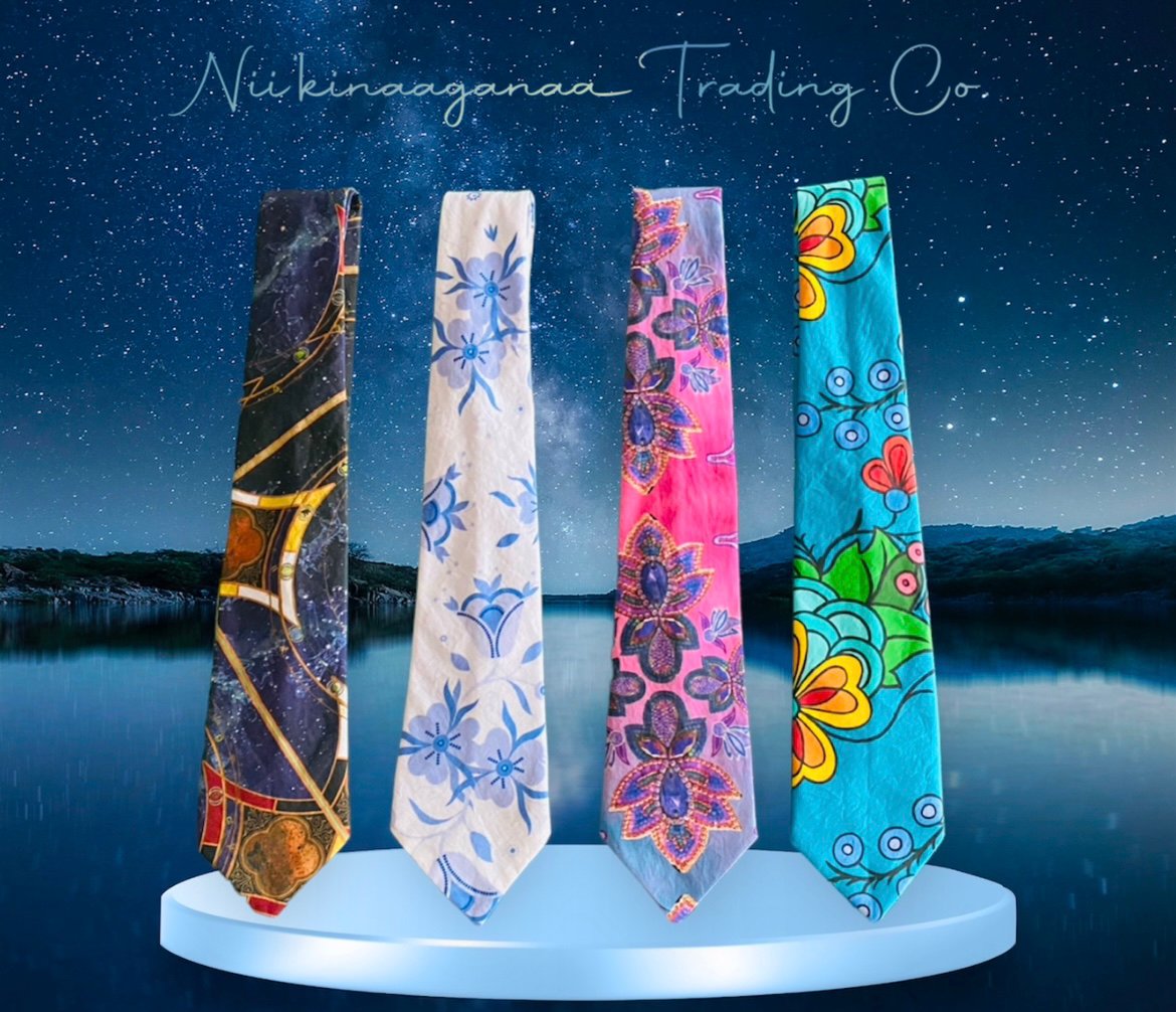 Cotton Poplin Necktie Collection - Nii’kinaaganaa Trading Co.