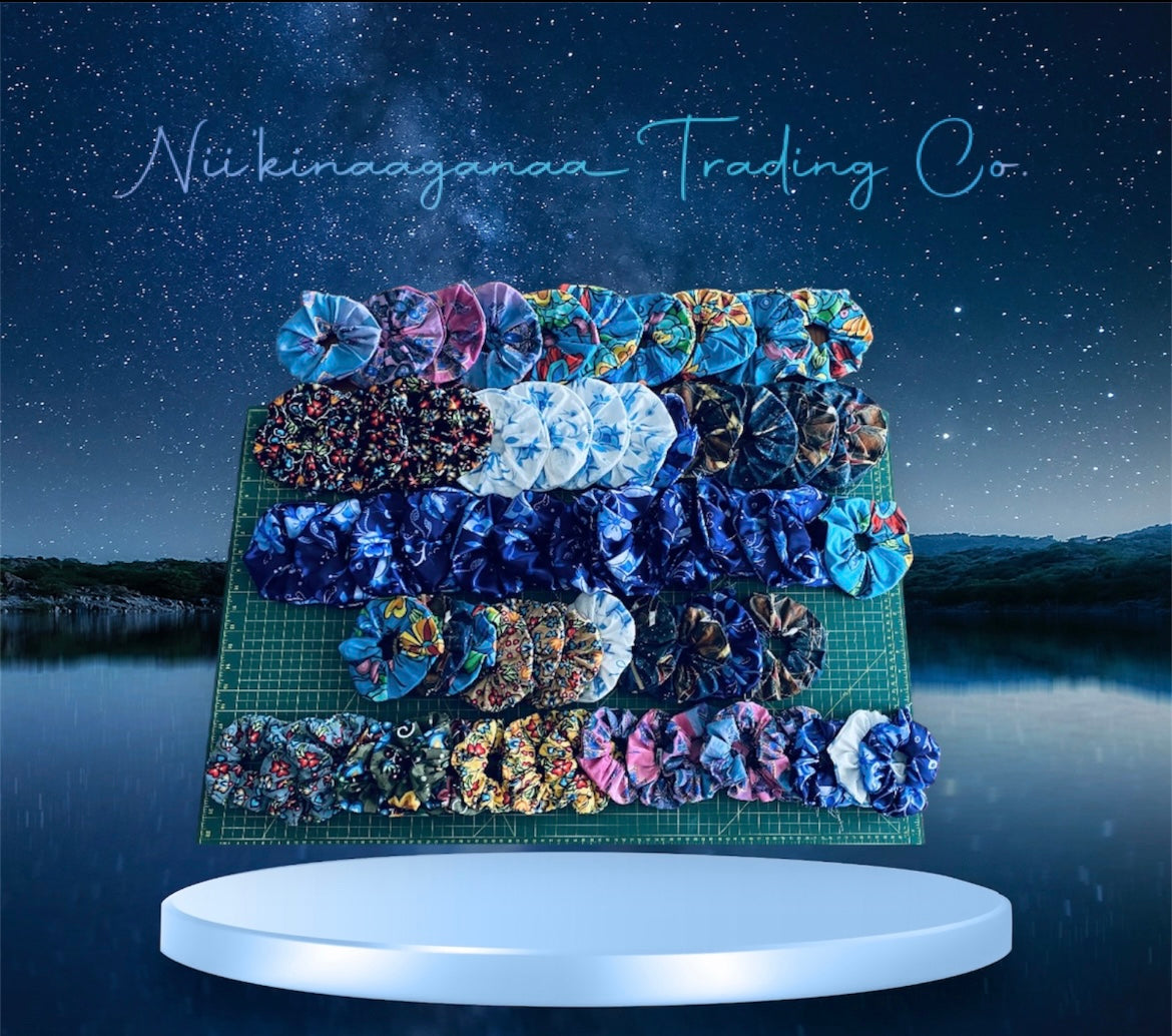 Cotton & Satin Hair Scrunchies Collection's - Nii’kinaaganaa Trading Co.