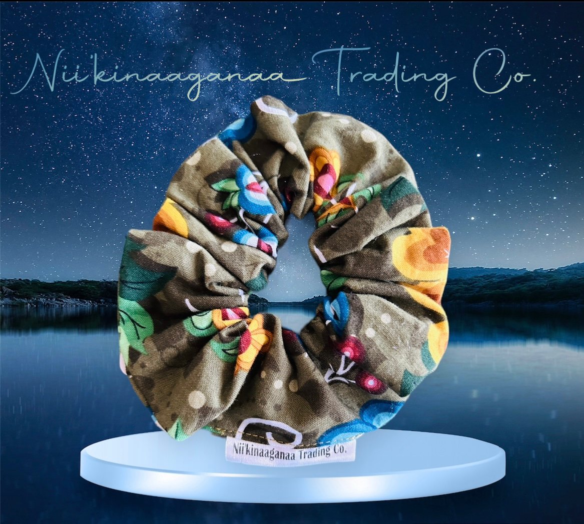 Cotton Hair Scrunchie - Nii’kinaaganaa Trading Co.