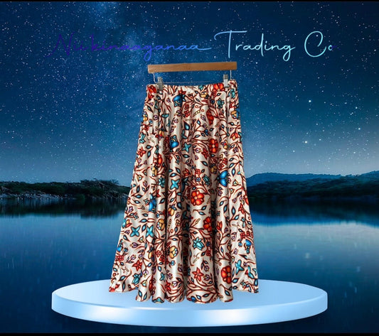 Women's Satin Circle Skirt - Nii’kinaaganaa Trading Co.
