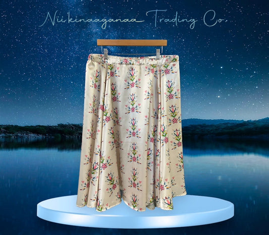 Women's Satin Circle Skirt - Nii’kinaaganaa Trading Co.
